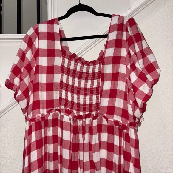 Ivy City Co Red and White Checkered Picnic Maxi Dress - Picture 7 of 11